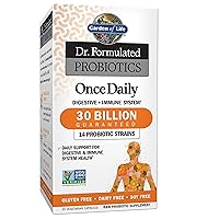 Garden of Life Dr. Formulated Probiotics Once Daily - Acidophilus Probiotic with Daily Support for Digestive and Immune Health - Gluten Free, Dairy Free, Soy Free Probiotics, 30 Vegetarian Capsules