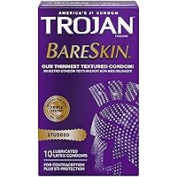 Trojan Studded Bareskin Lubricated Condoms - 10 Count