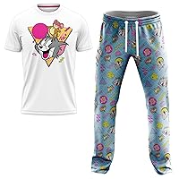 Tom and Jerry mens Lounge Set in Giftable Box Includes T-shirt, Comfy Lounge Pants and Socks in Sizes S-m-l-xlLounge Set