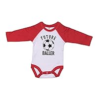 Baby Soccer Outfit/Future Baller/Newborn Futbol Onesie/Unisex Raglan Bodysuit