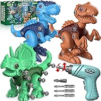 Laradola Dinosaur Toys for 3 4 5 6 7 8 Year Old Boys, Take Apart Dinosaur Toys for Kids 3-5 5-7 STEM Construction Building Kids Toys with Electric Drill, Party Birthday Boys Girls