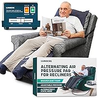 Lunderg Alternating Air Pressure Pad for Recliner Chair - Pressure Relief Cushion Topper for Recliner - Bed Sore Prevention - Includes Medical Grade Mattress Pad, Cover & Quiet Pump - Home or Hospital