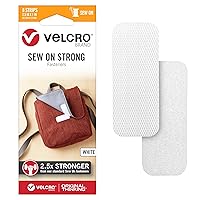 VELCRO Brand Sew On Strong Strips | 8 Sets, White | 2.5in x 1in