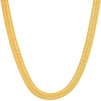 LIFETIME JEWELRY 5mm Flexible Herringbone Chain Necklace 24k Real Gold Plated