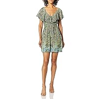 Angie Women's One Size Printed Flutter Sleeve Dress