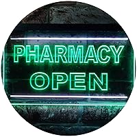 ADVPRO Pharmacy Open Shop Illuminated Dual Color LED Neon Sign White & Green 24
