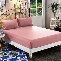 Elegant Comfort 1500 Premium Hotel Quality 1-Piece Fitted Sheet, Softest Quality Microfiber-Deep Pocket up to 16 inch,Wrinkle and Fade Resistant, California King, Dusty Rose