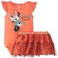 Disney Baby Baby-Girls Newborn Minnie Mouse Bodysuit And Tutu Skirt Set