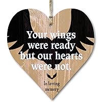 CARISPIBET Your Wings were Ready but our hearts were not. In loving memory Decorative Sign for Loss of Loved One Memorial Wall Art Gift for Bereavement 5