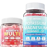 Sugar-Free Womens Multivitamin Gummies, Methylated Multivitamin for Women/w Omega-3, Calcium + Potassium Magnesium Supplement Gummies Sugar Free - Potassium Citrate + 8 Forms of Magnesum, B12, D3 & C