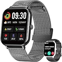 Smart Watch for Men Women Fitness: 1.83 Inch Bluetooth Call Smartwatch with Blood Oxygen Blood Pressure Monitor Compatible with Android Ios 100+ Sport Mode Heart Rate Monitor Steps Counter IP67 Watch