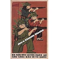 Clock Works North Vietnamese Propaganda War Poster-Free US Ship-Vietnam 12 x 18 Inches