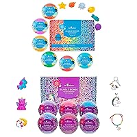 Bath Bombs for Kids with Surprise Squishy and Unicorn Toy Inside, 6 Bubble Bath Bombs Fizzies, Fruity Scents, Relaxing Aromas, Gentle and Kids Safe with Bath Toys