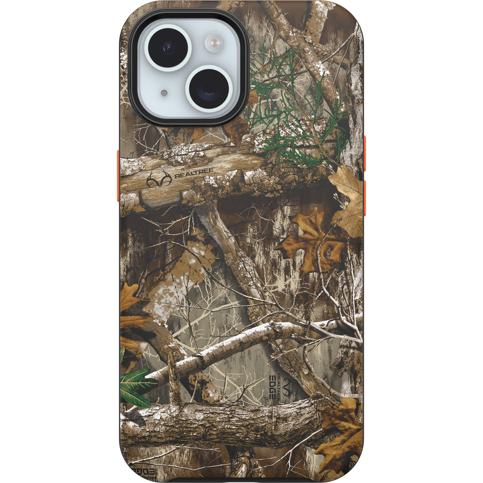 OtterBox iPhone 15, iPhone 14, and iPhone 13 Symmetry Series Case - REALTREE EDGE (Orange/Camo), Snaps to MagSafe, Ultra-Sleek, Raised Edges Protect Camera & Screen