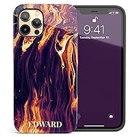 Custom Name Purple & Gold Abstract Marble Personalized Phone Case, Designed ‎for iPhone 15 Plus, iPhone 14 Pro Max, iPhone 13 Mini, iPhone 12, 11, X/XS Max, ‎XR, 7/8‎