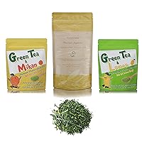 Premium Powder Green Tea with Lemon and Orange Mikan and Nozomi from Japanese Green Tea Co – Great for Cholesterol, Skin, Healthy Option - Ideal for Tea Lovers