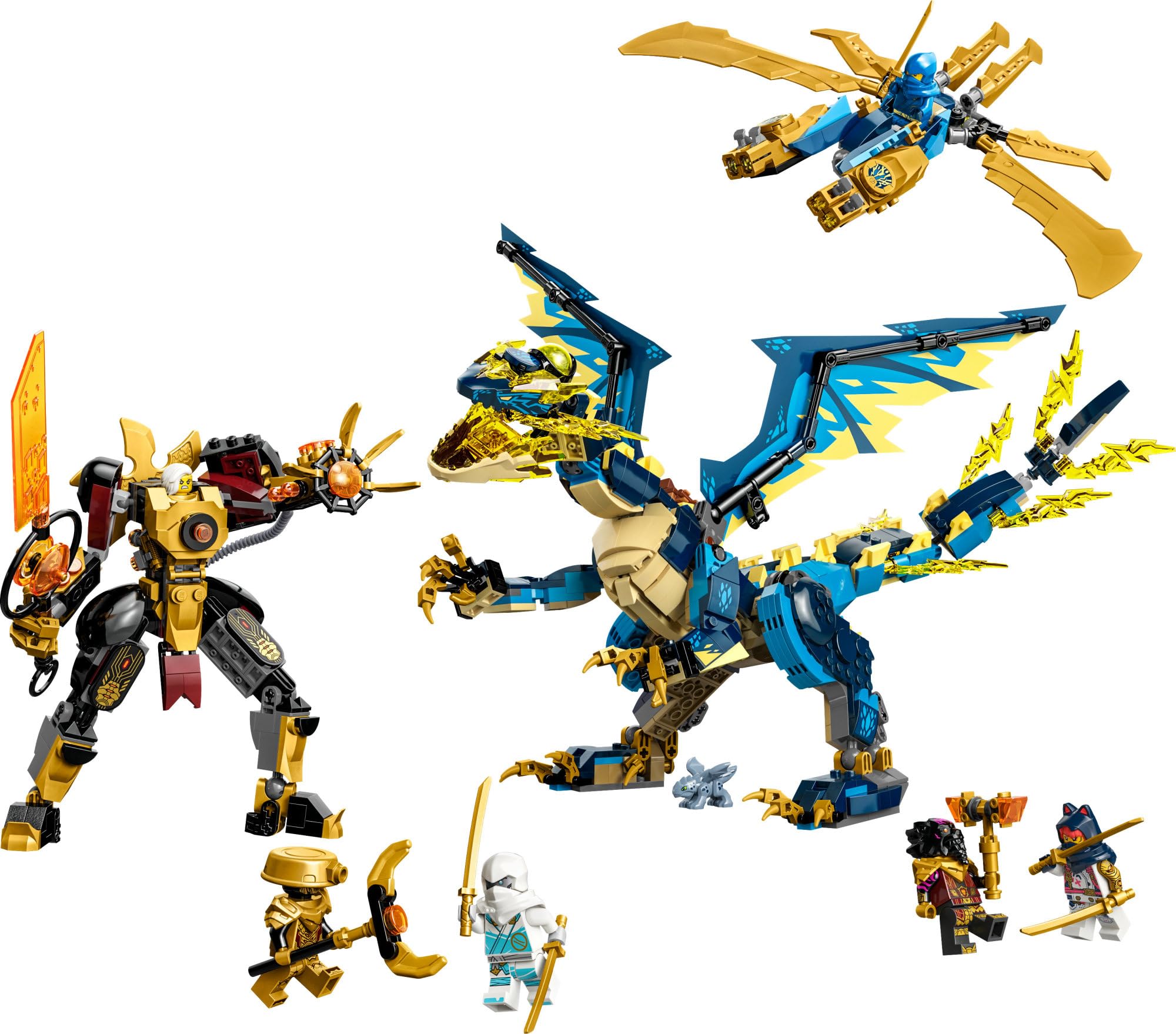LEGO NINJAGO Elemental Dragon vs. The Empress Mech 71796 Building Toy Set, Features a Dragon, Mech, Ninja Flyer and 6 Minifigures, Gift for Boys and Girls Ages 9+ Who Love Ninja Warriors