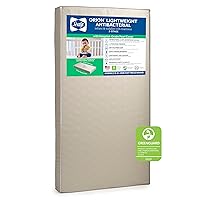Sealy Crib Mattress & Toddler Bed Mattress| Orion 2-Stage Sustainable Antibacterial Baby Mattress, Lightweight, GREENGUARD Air Quality Certified - Made in USA, 52