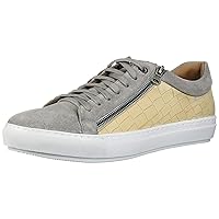 Men's Leather Luxury Lace Up Fashion Sneaker with Zip Detail