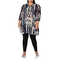 City Chic Women's Plus Size Solid 3/4 Sleeve Twist Detailed Top