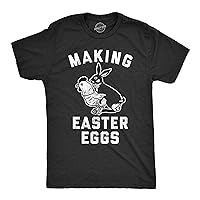 Mens Making Easter Eggs T Shirt Funny Bunny Sex Offensive Novelty Tee Saying