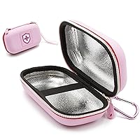 CASEMATIX Pink Compact Insulated Asthma Inhaler Travel Bag Case Compatible with Chamber Inhaler Spacer, Masks and More - Does Not Fit Spacers Longer Than 6.25 inches, Includes CASE ONLY