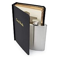 Suck UK Flask In A Book | Secret Flask & Holy Water Flask In Fake Book | Flasks For Liquor Disguise | Hip Flask With Hidden Compartment | Alcohol Gifts & Groomsmen Gifts | Smuggle Your Booze | Black