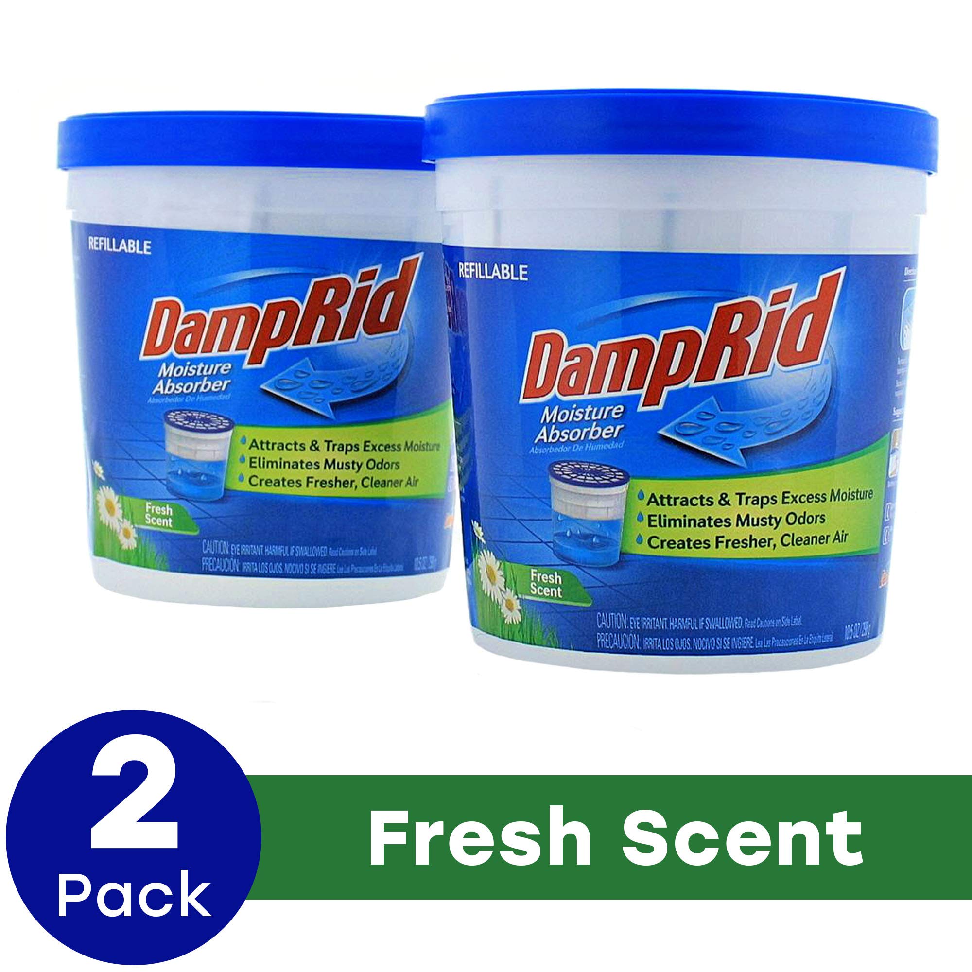 DampRid Fresh Scent Refillable Moisture Absorber - 10.5oz cups - 2 pack – Traps Moisture for Fresher, Cleaner Air