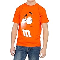 M&M M&M's Candy Orange Silly Character Face Adult T-Shirt (Adult X-Large)