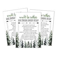 Greatest Adventure Who Knows Daddy Best Baby Shower Game Cards-Fun Activity Cards Set of 50 Greenery Party Theme