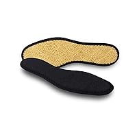 pedag Deo Fresh Natural Terry Cotton & Sisal Insoles, Handmade in Germany, Fully Washable, Perfect for Keeping Feet Dry and Fresh in The Summer, US W7 / EU 37, Black, 1 Pair