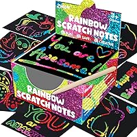 ZMLM Scratch Paper Art-Crafts Gift: Bulk Rainbow Magic Paper Supplies Toys for 3 4 5 6 7 8 9 10 Years Old Girls Kids Favors Gifts for Birthday Halloween Christmas Party Games Projects Kits