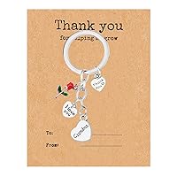 Appreciation Keychain Gifts for Women, Flower Thank You Keychain Gift for Mom Aunt Sister Daughter Grandma