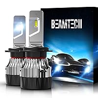 BEAMTECH H7 Bulbs, Fog Light Bulb 16000LM 70W 6500K 30mm Heatsink Base CSP Chips Small Size Halogen Replacement Front Light Bulb/Fog Light Of 2