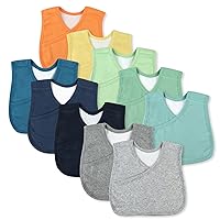 HonestBaby Multipack Reversible Bandana Drool Bibs Burpcloths Adjustable Snaps for Infant Baby Boys,Girls 100% Organic Cotton
