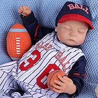BABESIDE Lifelike Reborn Baby Dolls Boys - 20 Inch Real Baby Feeling Realistic-Newborn Baby Dolls Real Life Baby Dolls with Baseball Uniform Toy & Gift Box for Kids Age 3 +