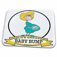 3dRose Funny Worlds Greatest Baby Bump Women Pregnancy Humor... - Dish Drying Mats (ddm-102945-1)