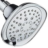 AquaDance, Chrome Hot Oval Square Style 6-setting High-Pressure Luxury Shower Head. Angle Adjustable, Solid Brass Connection Nut, Finish. Premium Quality Exclusive Showerhead from Top American