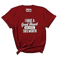Tee Shirts for Women “I Have A Good Heart But Bless This Mouth” Graphic Funny Tshirt