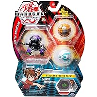 Bakugan Starter Pack 3-Pack, Darkus Turtonium, Collectible Transforming Creatures, for Ages 6 and Up