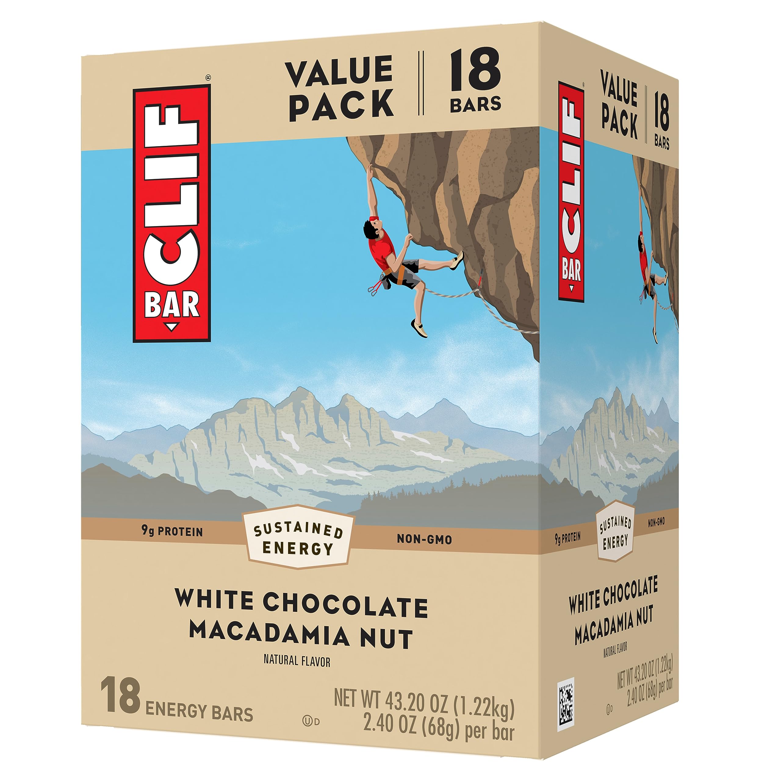 CLIF BAR - White Chocolate Macadamia Nut - Energy Bars - 2.4 oz. (18 Pack)