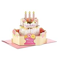 Hallmark Paper Wonder Birthday Pop Up Card For Women (Pink and Gold Birthday Cake), 799RZW1030