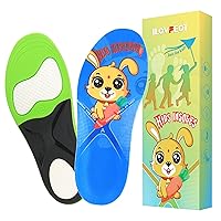 Kids Orthotic Cushioning Arch Support Shoe Insoles, Children Support Insole for Comfort,Flat feet, Plantar Fasciitis, Feet Heel Pain Relief (Blue)