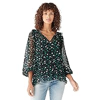 Lucky Brand Womens Long Sleeve Peasant Top