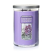 Yankee Candle Lilac Blossoms Scented, Classic 22oz Large Tumbler 2-Wick Candle, Over 75 Hours of Burn Time