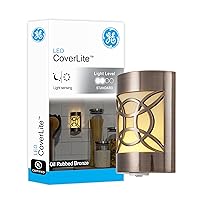 CoverLite LED Night Light, Decorative, Plug-In, Smart Dusk-to-Dawn Sensor, Home Décor, Ideal for Bedroom, Bathroom, Kitchen, Hallway, UL-Certified, 11332, Oil Rubbed Bronze | Geometric