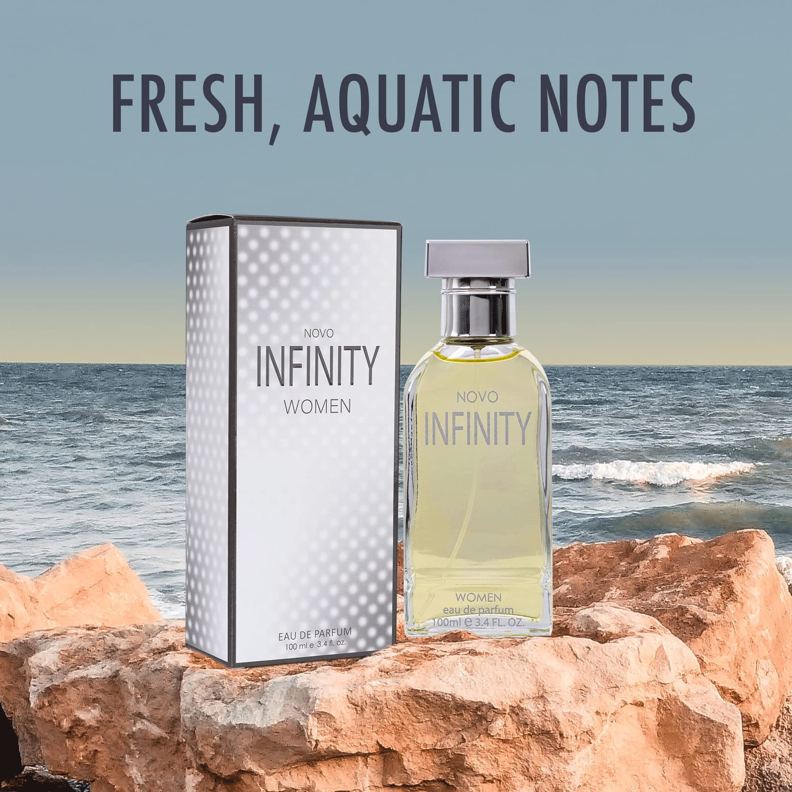 Buy Novo Infinity for Women - 3.4 Fluid Ounce Eau De Parfum Spray for Women  - Refreshing Mix of Citrus Floral & Musk Fragrances Smell Fresh All Day  Long Lovely Gift for