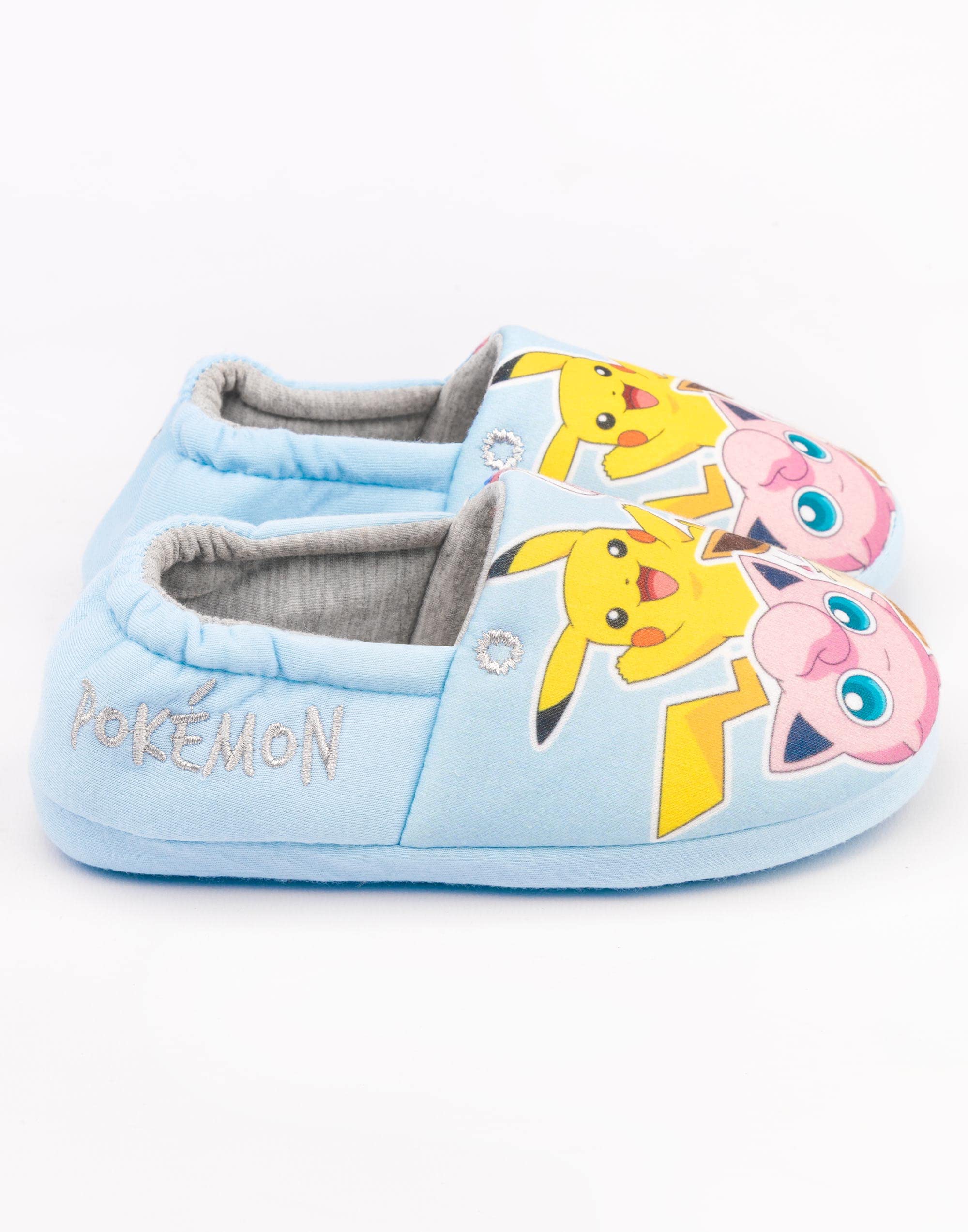 Pokemon Slippers Girls Kids Pikachu Sylveon Evee Blue Shoes Loafers