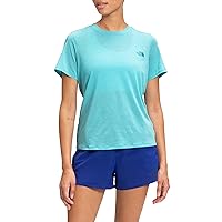 THE NORTH FACE Women's Wander Twist-Back T-Shirt (Maui Blue Heather, Small)