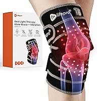 LifePro Vibration Red & Near Infrared Light Therapy Knee Brace - Adjustable Red Light Therapy for Knee Pain Relief Device - Infrared Light Therapy for Faster Recovery - Great for Athletes & Beyond